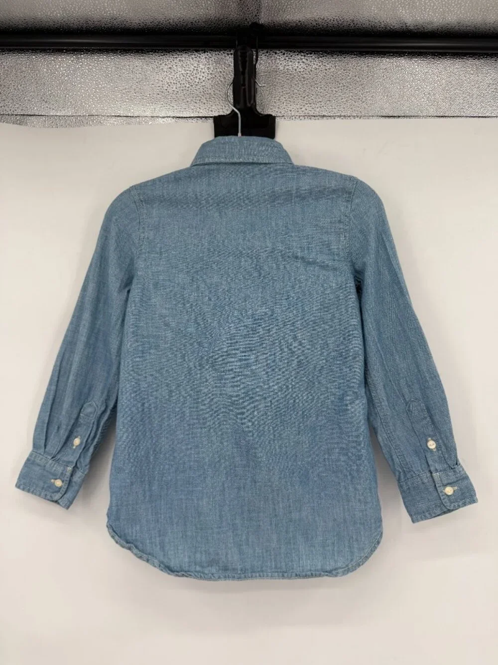 Polo Ralph Lauren Girls Size 5 Chambray Pleated Tuxedo Button Down Shirt